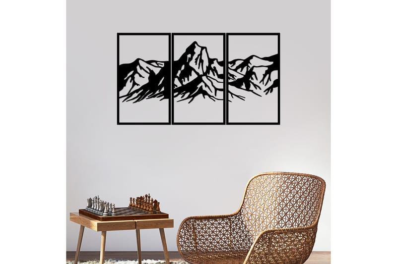 Mountain 4 Väggdekor - Svart - Inredning - Väggdekor - Skylt - Plåtskyltar