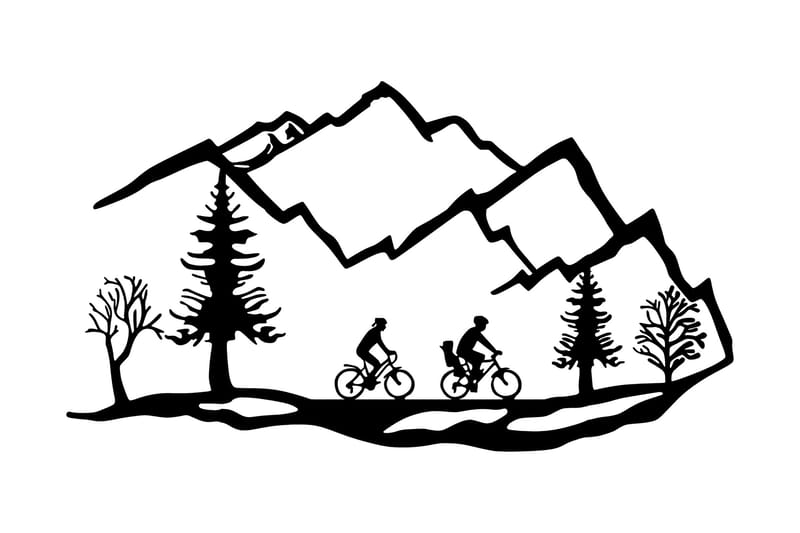 Mountain Bike Väggdekor - Svart - Inredning - Väggdekor - Skylt - Plåtskyltar