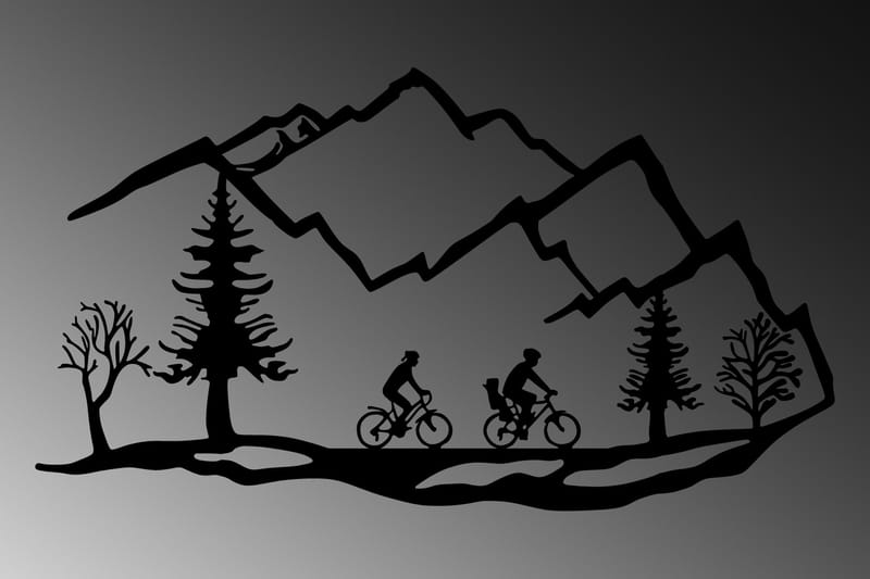 Mountain Bike Väggdekor - Svart - Inredning - Väggdekor - Skylt - Plåtskyltar