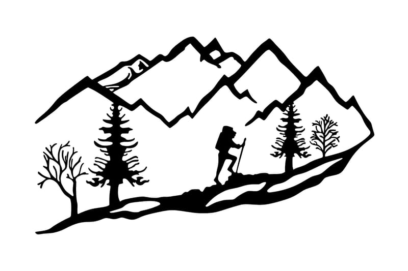 Mountain Climbing Väggdekor - Svart - Inredning - Väggdekor - Skylt - Plåtskyltar