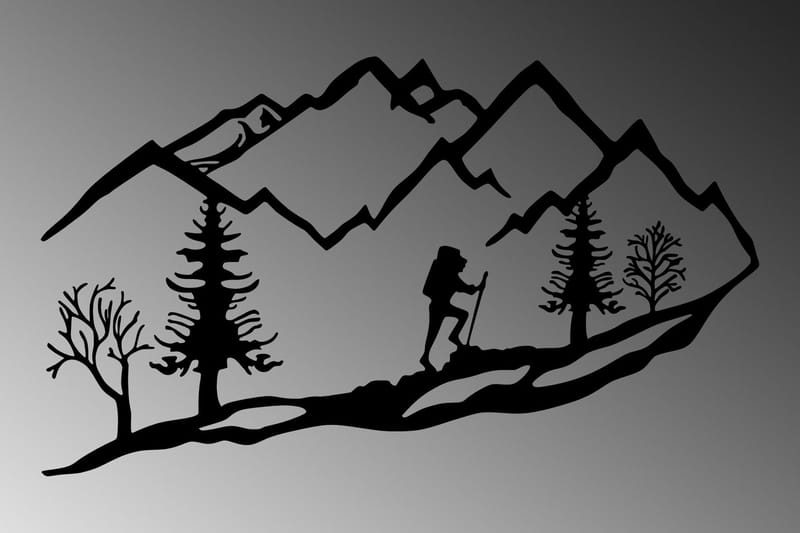 Mountain Climbing Väggdekor - Svart - Inredning - Väggdekor - Skylt - Plåtskyltar