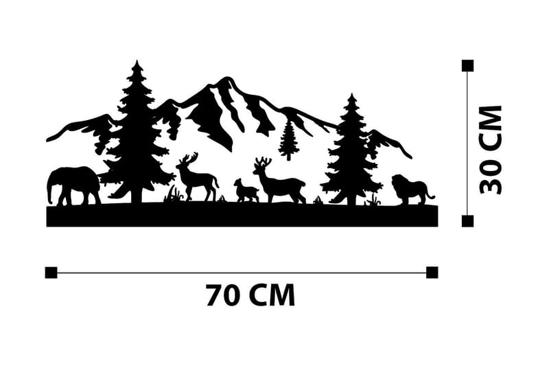 Mountain Väggdekor - Svart - Inredning - Väggdekor - Skylt - Plåtskyltar