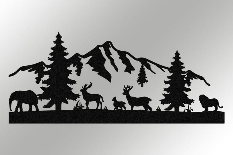 Mountain Väggdekor - Svart - Inredning - Väggdekor - Skylt - Plåtskyltar