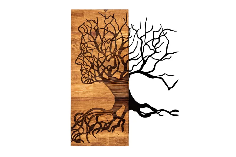 Muaz Väggdekor, Svart/Valnöt