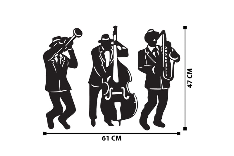Musicians Väggdekor - Svart - Inredning - Väggdekor - Skylt - Plåtskyltar