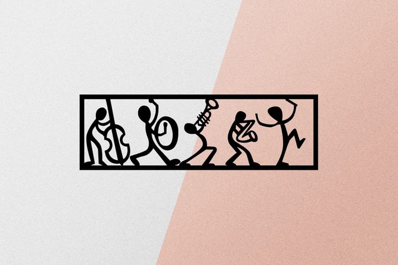 Musicians Väggdekor - Svart - Inredning - Väggdekor - Skylt - Plåtskyltar