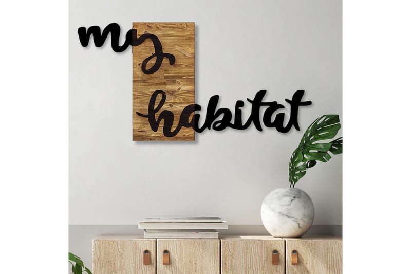 My Habitat Väggdekor - Svart/Valnöt - Inredning - Väggdekor - Skylt - Plåtskyltar