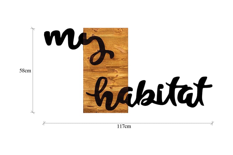 My Habitat Väggdekor - Svart/Valnöt - Inredning - Väggdekor - Skylt - Plåtskyltar