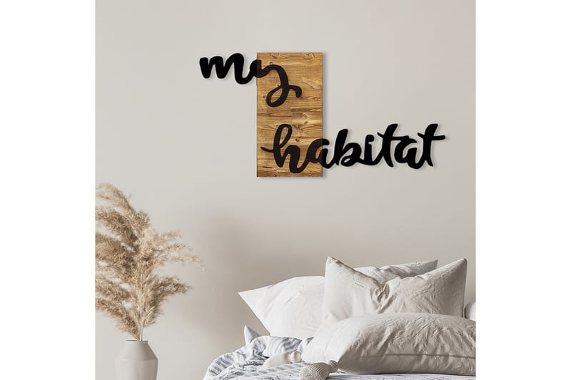 My Habitat Väggdekor - Svart/Valnöt - Inredning - Väggdekor - Skylt - Plåtskyltar