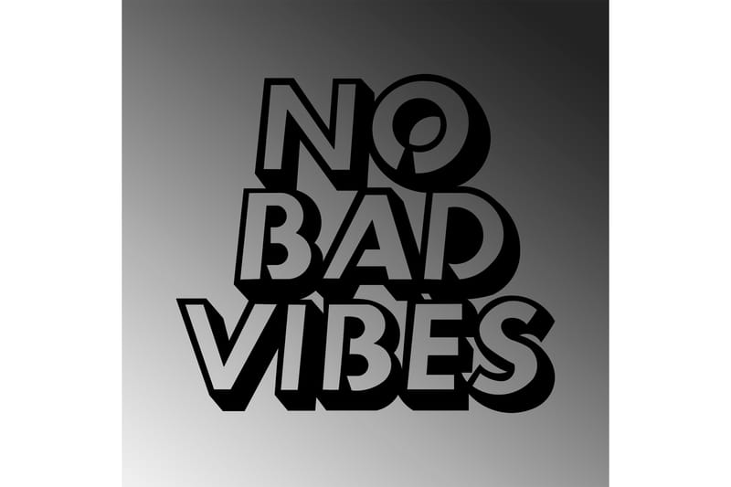 No Bad Vibes Väggdekor - Svart - Inredning - Väggdekor - Skylt - Plåtskyltar