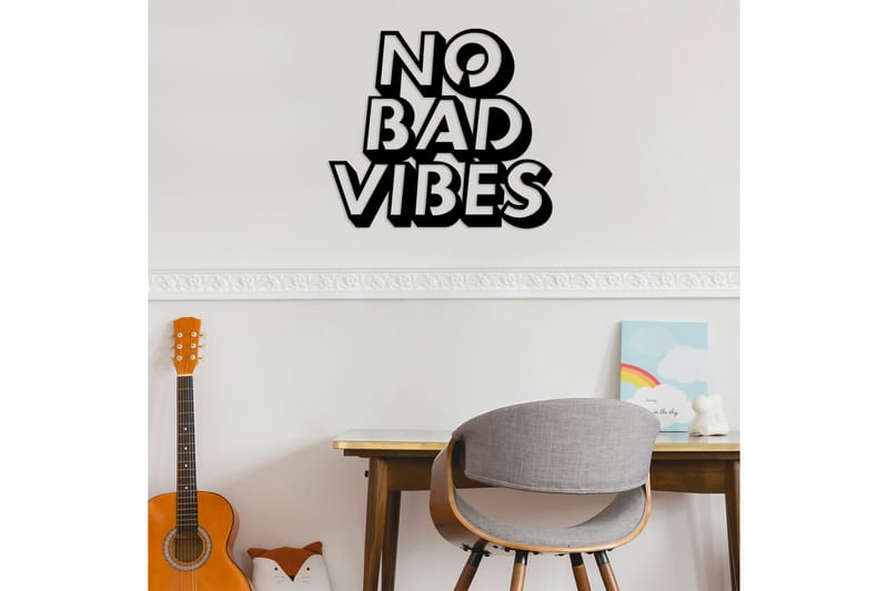 No Bad Vibes Väggdekor - Svart - Inredning - Väggdekor - Skylt - Plåtskyltar