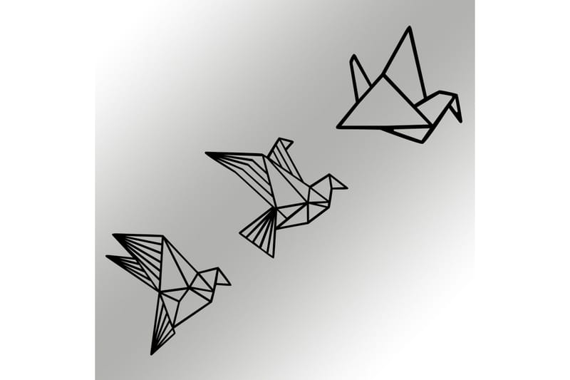 Origami Väggdekor - Svart - Inredning - Väggdekor - Skylt - Plåtskyltar