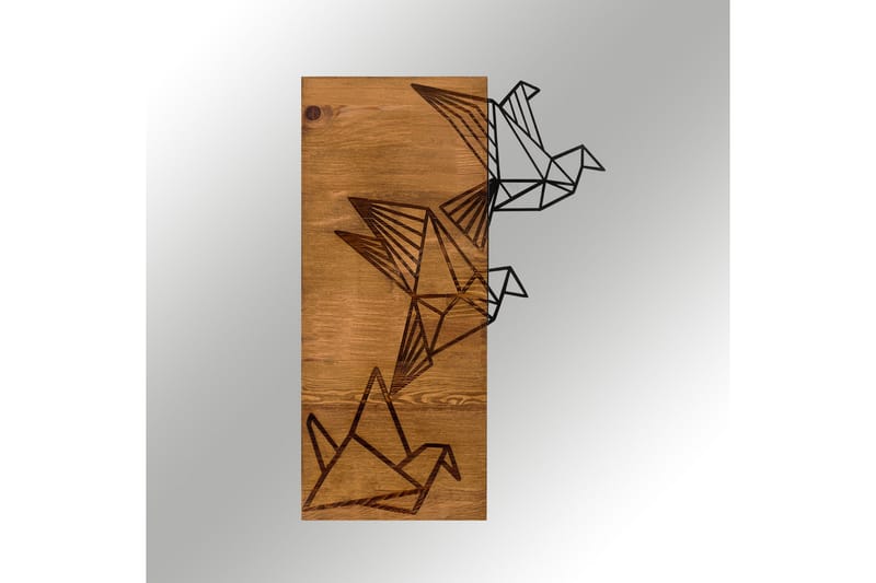 Origami Väggdekor - Svart/Valnöt - Inredning - Väggdekor - Skylt - Plåtskyltar