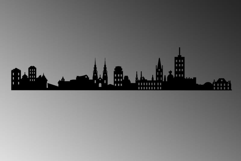 Ottowa Skyline Väggdekor - Svart - Inredning - Väggdekor - Skylt - Plåtskyltar