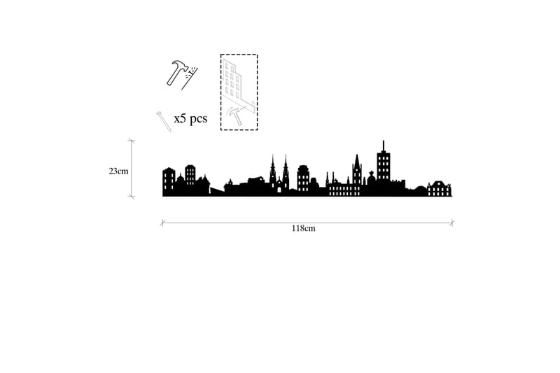 Ottowa Skyline Väggdekor - Svart - Inredning - Väggdekor - Skylt - Plåtskyltar