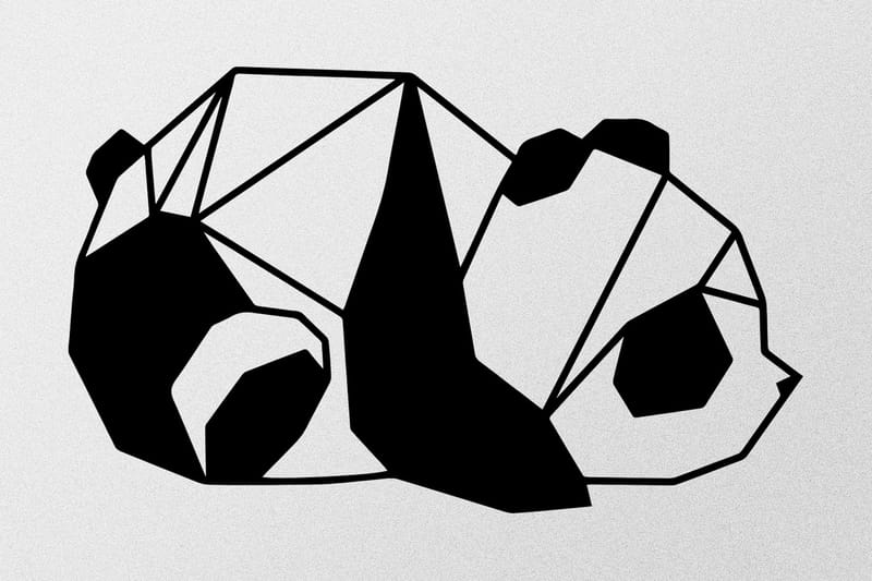 Panda 2 Väggdekor - Svart - Inredning - Väggdekor - Skylt - Plåtskyltar
