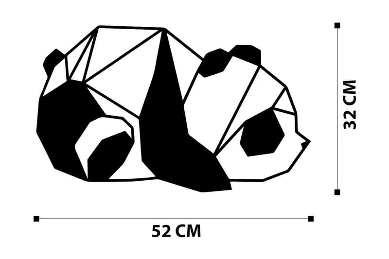 Panda 2 Väggdekor - Svart - Inredning - Väggdekor - Skylt - Plåtskyltar