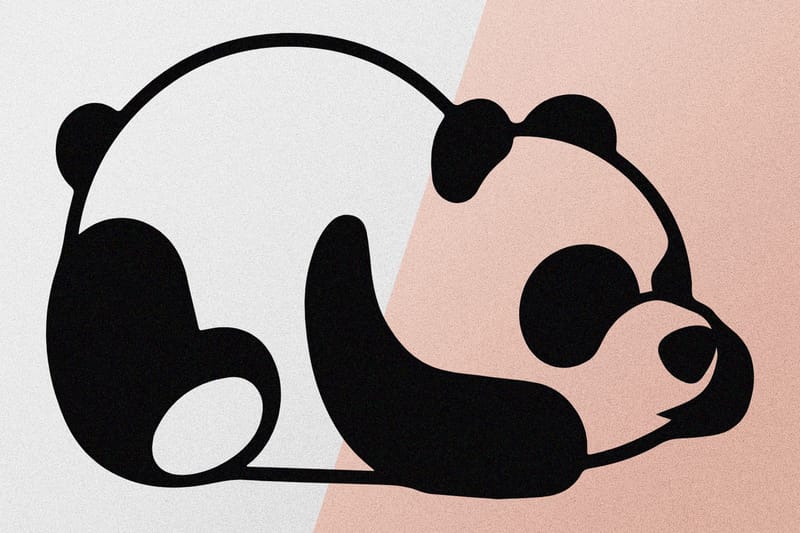 Panda Väggdekor - Svart - Inredning - Väggdekor - Skylt - Plåtskyltar