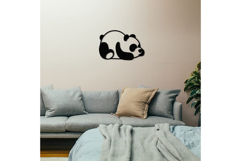 Panda Väggdekor - Svart - Inredning - Väggdekor - Skylt - Plåtskyltar