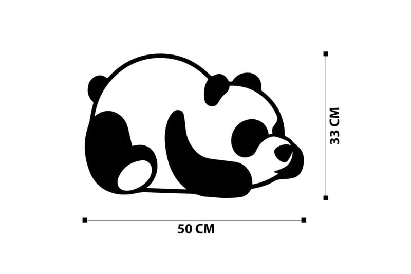 Panda Väggdekor - Svart - Inredning - Väggdekor - Skylt - Plåtskyltar