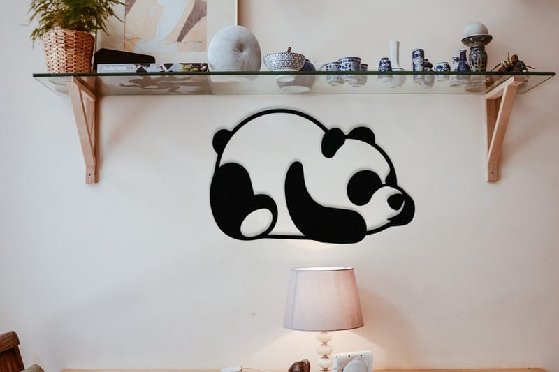 Panda Väggdekor - Svart - Inredning - Väggdekor - Skylt - Plåtskyltar