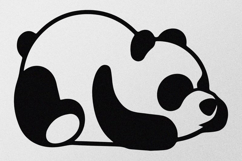 Panda Väggdekor - Svart - Inredning - Väggdekor - Skylt - Plåtskyltar