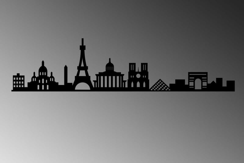 Paris Skyline Väggdekor - Svart - Inredning - Väggdekor - Skylt - Plåtskyltar