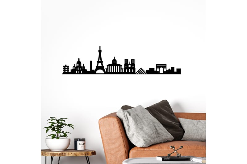 Paris Skyline Väggdekor - Svart - Inredning - Väggdekor - Skylt - Plåtskyltar