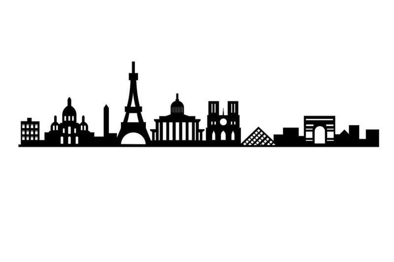 Paris Skyline Väggdekor - Svart - Inredning - Väggdekor - Skylt - Plåtskyltar