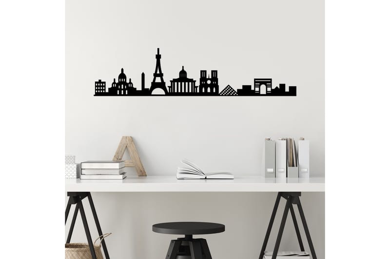 Paris Skyline Väggdekor - Svart - Inredning - Väggdekor - Skylt - Plåtskyltar