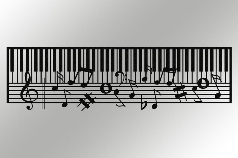 Piano Väggdekor - Svart - Inredning - Väggdekor - Skylt - Plåtskyltar