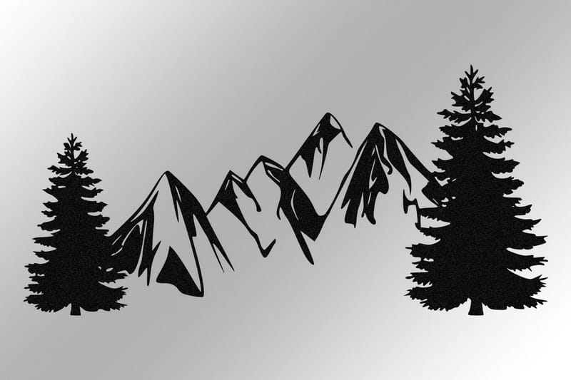 Pine Väggdekor - Svart - Inredning - Väggdekor - Skylt - Plåtskyltar