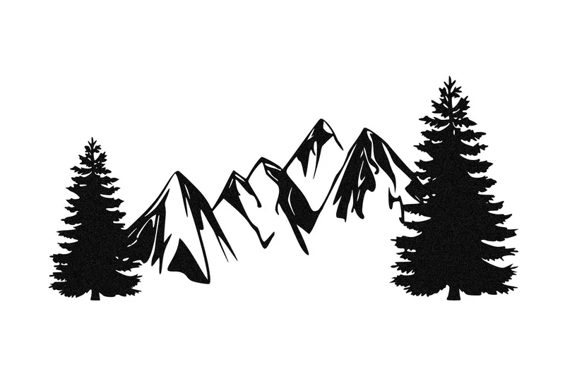 Pine Väggdekor, Svart