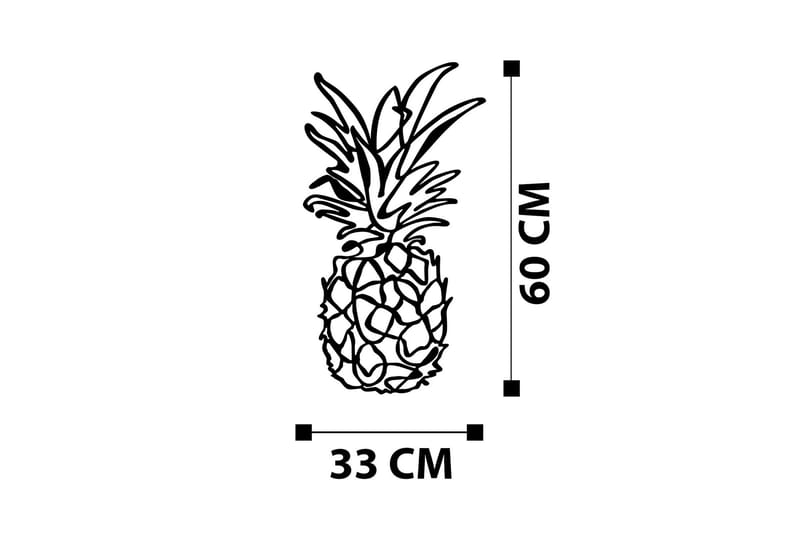 Pineapple Väggdekor - Svart - Inredning - Väggdekor - Skylt - Plåtskyltar