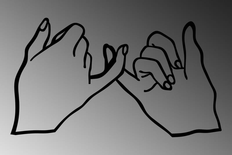 Pinky Promise Väggdekor - Svart - Inredning - Väggdekor - Skylt - Plåtskyltar
