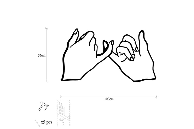 Pinky Promise Väggdekor - Svart - Inredning - Väggdekor - Skylt - Plåtskyltar