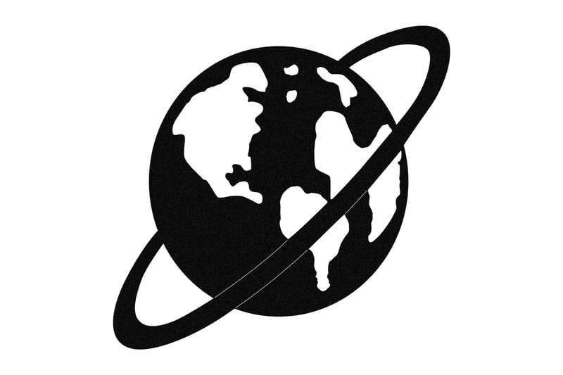 Planet - Väggdekor - Svart - Inredning - Väggdekor - Skylt - Plåtskyltar