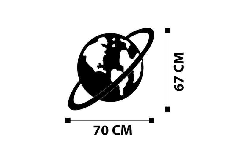 Planet - Väggdekor - Svart - Inredning - Väggdekor - Skylt - Plåtskyltar