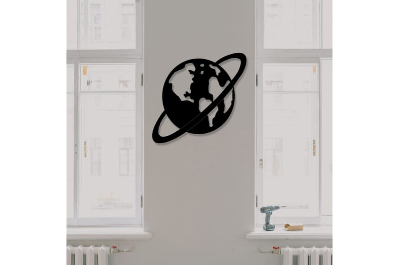 Planet - Väggdekor - Svart - Inredning - Väggdekor - Skylt - Plåtskyltar