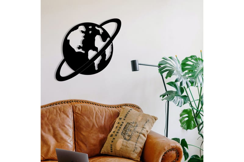 Planet - Väggdekor - Svart - Inredning - Väggdekor - Skylt - Plåtskyltar