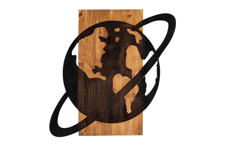 Planet Wooden Accessory Väggdekor - Svart/Valnöt - Inredning - Väggdekor - Skylt - Plåtskyltar