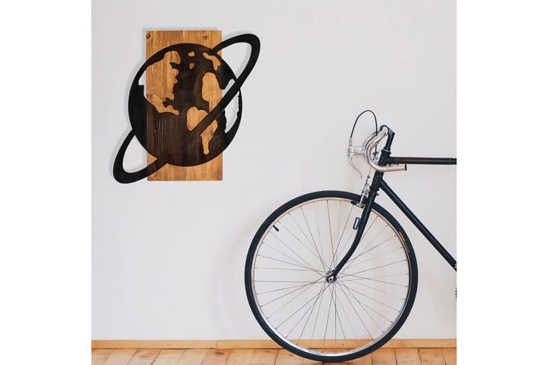 Planet Wooden Accessory Väggdekor - Svart/Valnöt - Inredning - Väggdekor - Skylt - Plåtskyltar