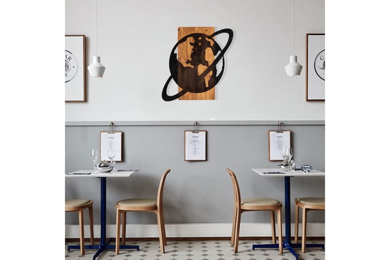 Planet Wooden Accessory Väggdekor - Svart/Valnöt - Inredning - Väggdekor - Skylt - Plåtskyltar