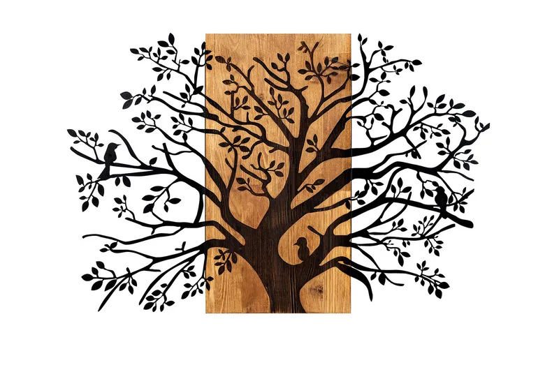 Poplar Väggdekor, Svart/Valnöt