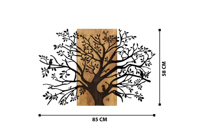 Poplar Väggdekor - Svart/Valnöt - Inredning - Väggdekor - Skylt - Plåtskyltar