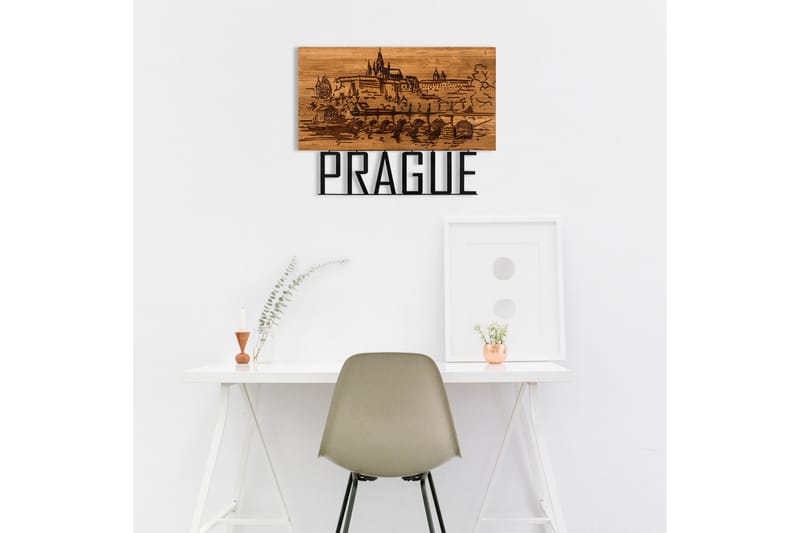 Prague Väggdekor - Svart/Valnöt - Inredning - Väggdekor - Skylt - Plåtskyltar
