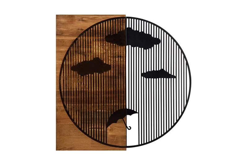 Rains Väggdekor, Svart/Valnöt