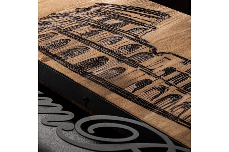 Rome Väggdekor - Svart/Valnöt - Inredning - Väggdekor - Skylt - Plåtskyltar