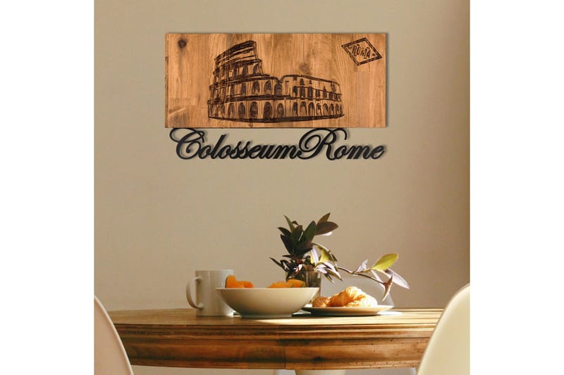 Rome Väggdekor - Svart/Valnöt - Inredning - Väggdekor - Skylt - Plåtskyltar