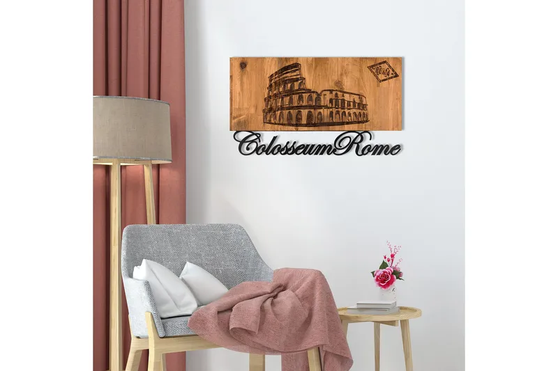 Rome Väggdekor - Svart/Valnöt - Inredning - Väggdekor - Skylt - Plåtskyltar